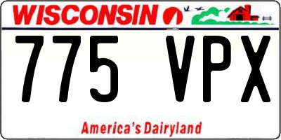 WI license plate 775VPX