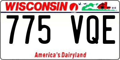 WI license plate 775VQE