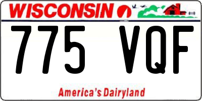 WI license plate 775VQF
