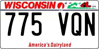 WI license plate 775VQN