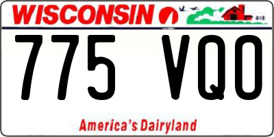 WI license plate 775VQO