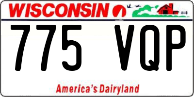 WI license plate 775VQP