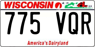WI license plate 775VQR