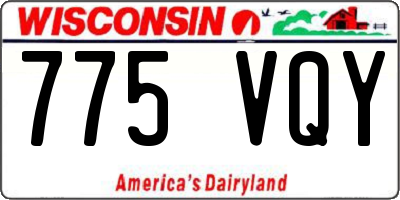 WI license plate 775VQY