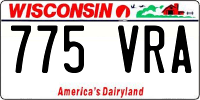 WI license plate 775VRA