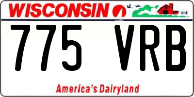 WI license plate 775VRB