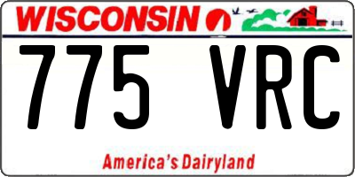 WI license plate 775VRC