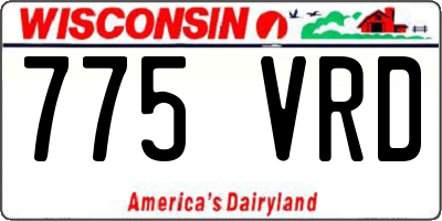 WI license plate 775VRD