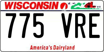 WI license plate 775VRE