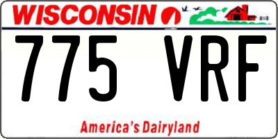 WI license plate 775VRF