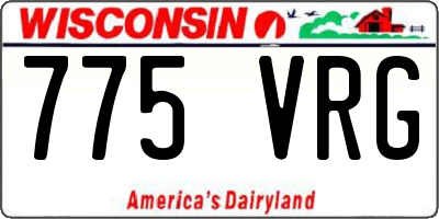 WI license plate 775VRG