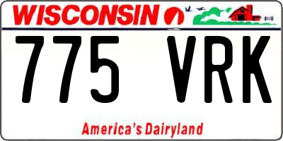 WI license plate 775VRK