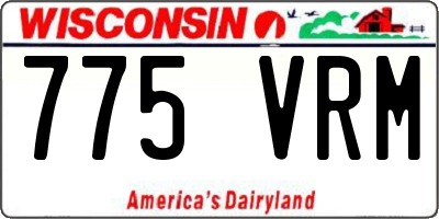 WI license plate 775VRM