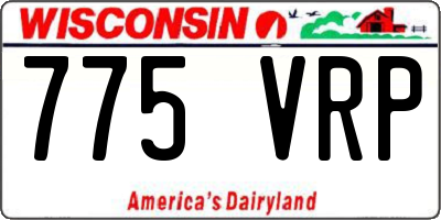 WI license plate 775VRP