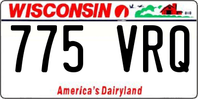 WI license plate 775VRQ