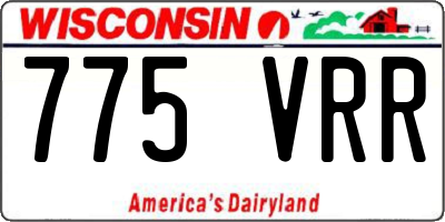 WI license plate 775VRR
