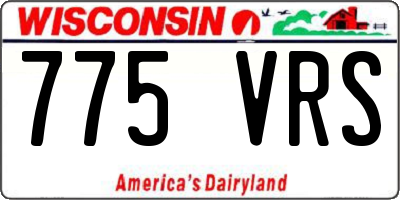 WI license plate 775VRS