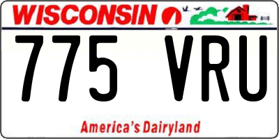 WI license plate 775VRU