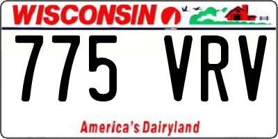 WI license plate 775VRV