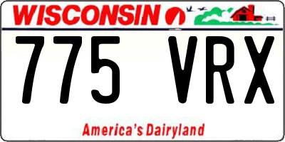 WI license plate 775VRX