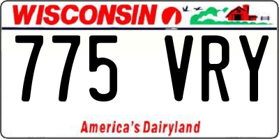 WI license plate 775VRY