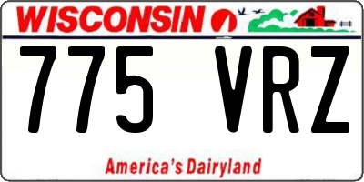 WI license plate 775VRZ