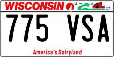 WI license plate 775VSA