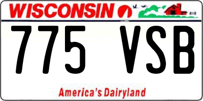 WI license plate 775VSB