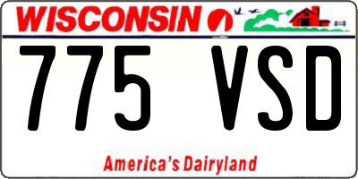 WI license plate 775VSD