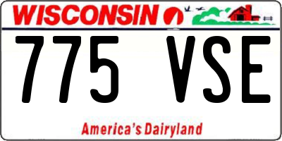 WI license plate 775VSE