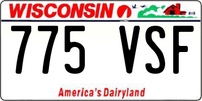 WI license plate 775VSF
