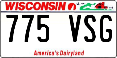 WI license plate 775VSG