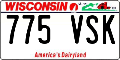 WI license plate 775VSK