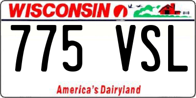 WI license plate 775VSL