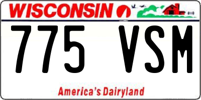 WI license plate 775VSM