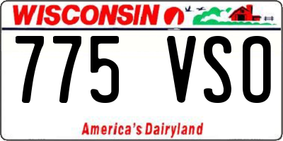 WI license plate 775VSO