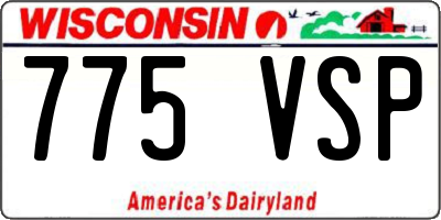WI license plate 775VSP