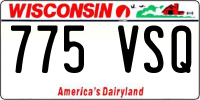 WI license plate 775VSQ