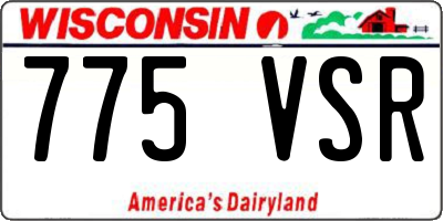 WI license plate 775VSR