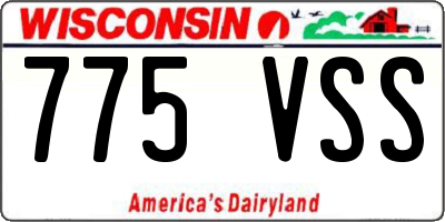 WI license plate 775VSS