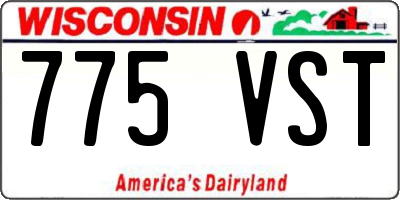 WI license plate 775VST