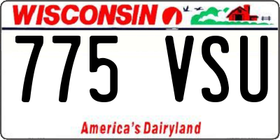 WI license plate 775VSU
