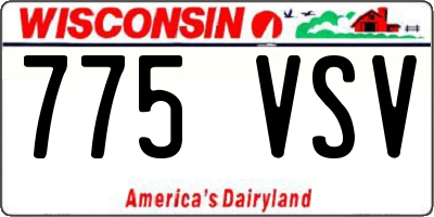 WI license plate 775VSV