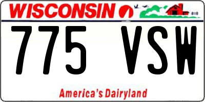 WI license plate 775VSW