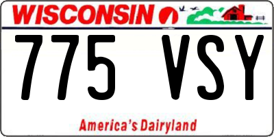 WI license plate 775VSY