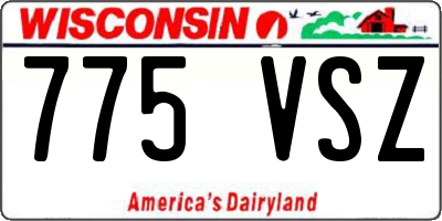WI license plate 775VSZ