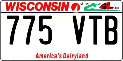 WI license plate 775VTB