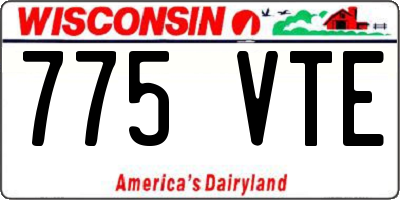 WI license plate 775VTE