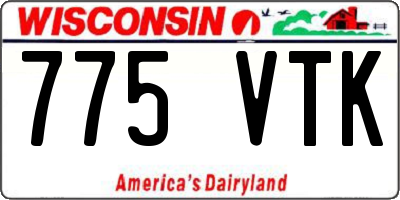 WI license plate 775VTK