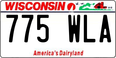 WI license plate 775WLA